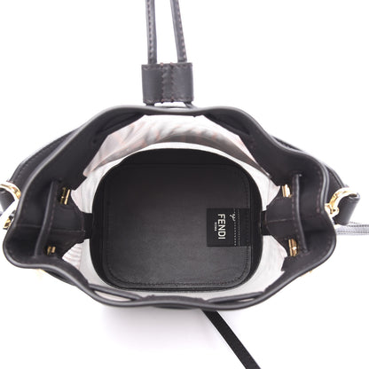 Fendi Mesh Vitello Grace F is FF 1974 Mini Mon Tresor Bucket Bag Marrone Black Ebano 4 of 12