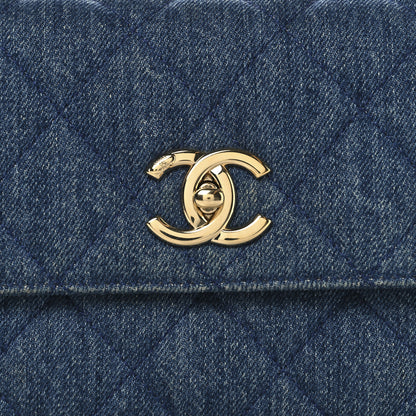 Chanel Denim Quilted Small Trendy CC Flap Dual Handle Bag Blue 9 of 12