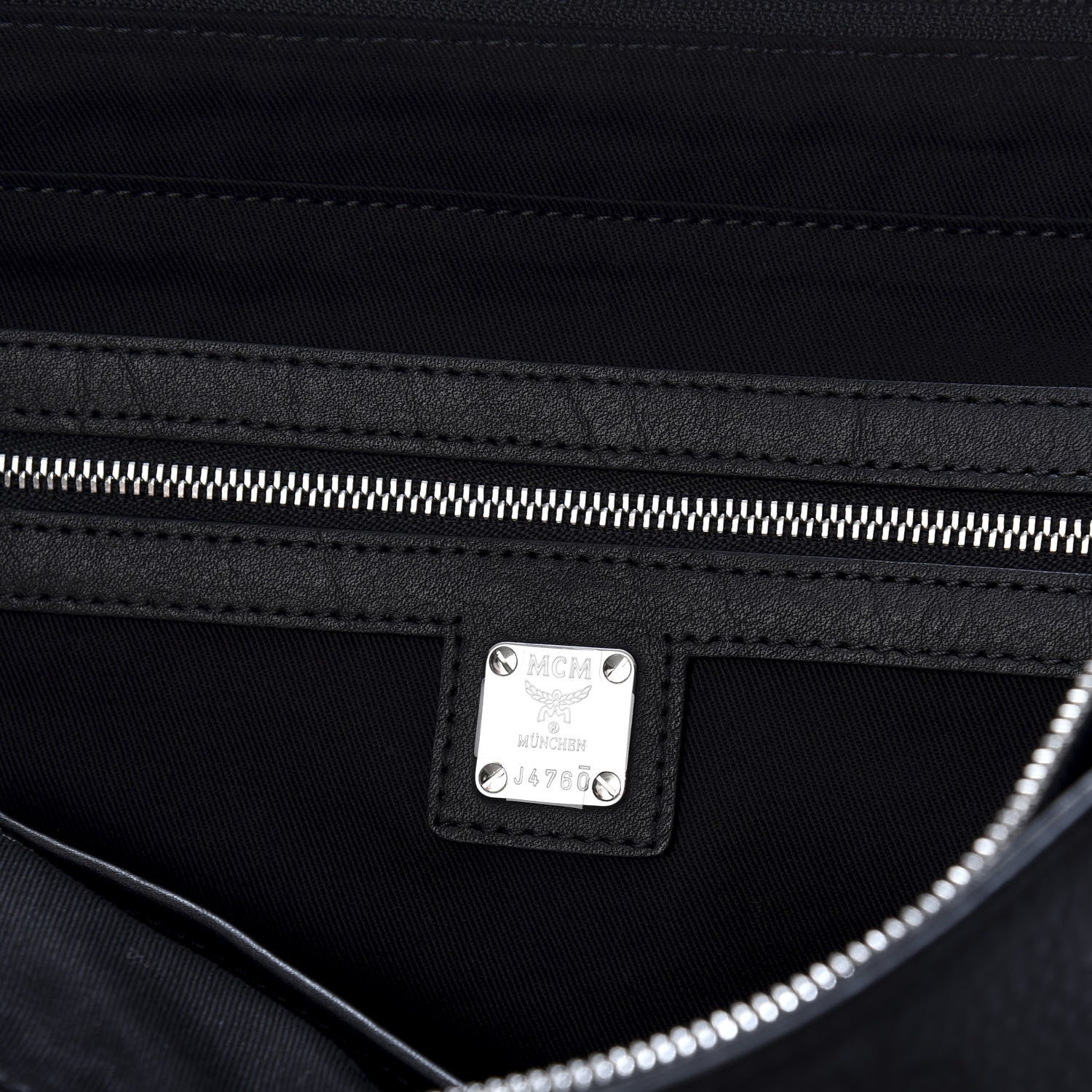 MCM Calfskin Ottomar Monogram Medium Klara Shopper Tote Black 6 of 8