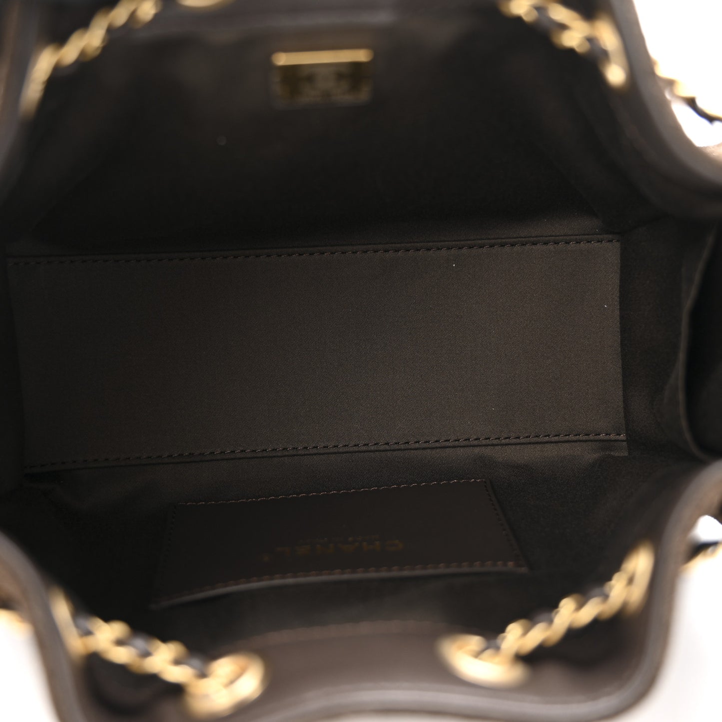 Suede Quilted Mini Chanel 25 Handbag Dark Brown