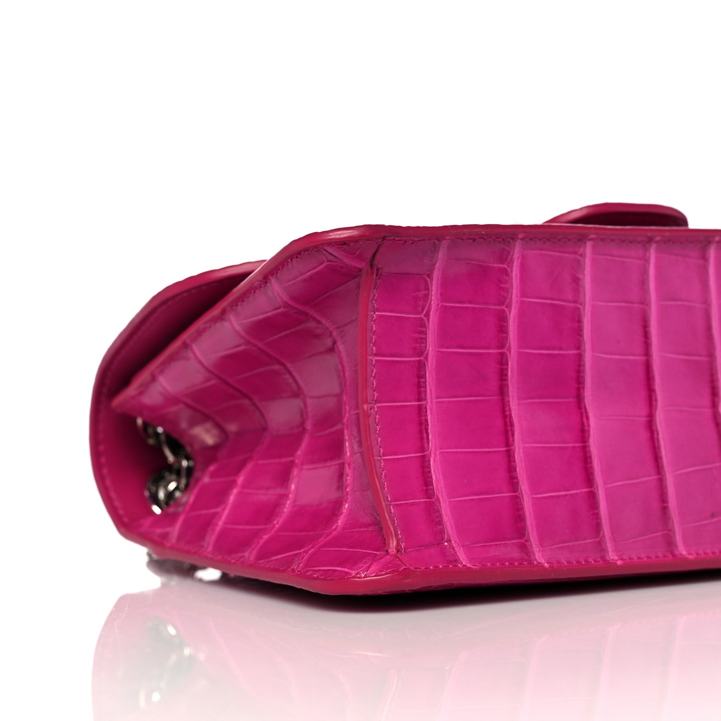 Crocodile Gancio Shoulder Bag Cerise