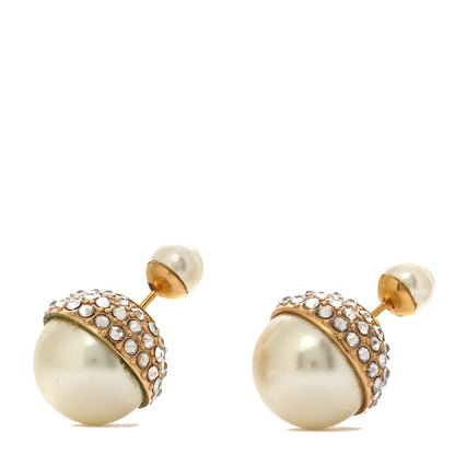 Christian Dior Crystal Pearl Dior Tribales Earrings Gold 1 of 6