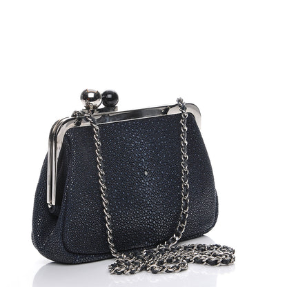 Chanel Stingray Degrade Frame Clutch Navy Blue 3 of 7