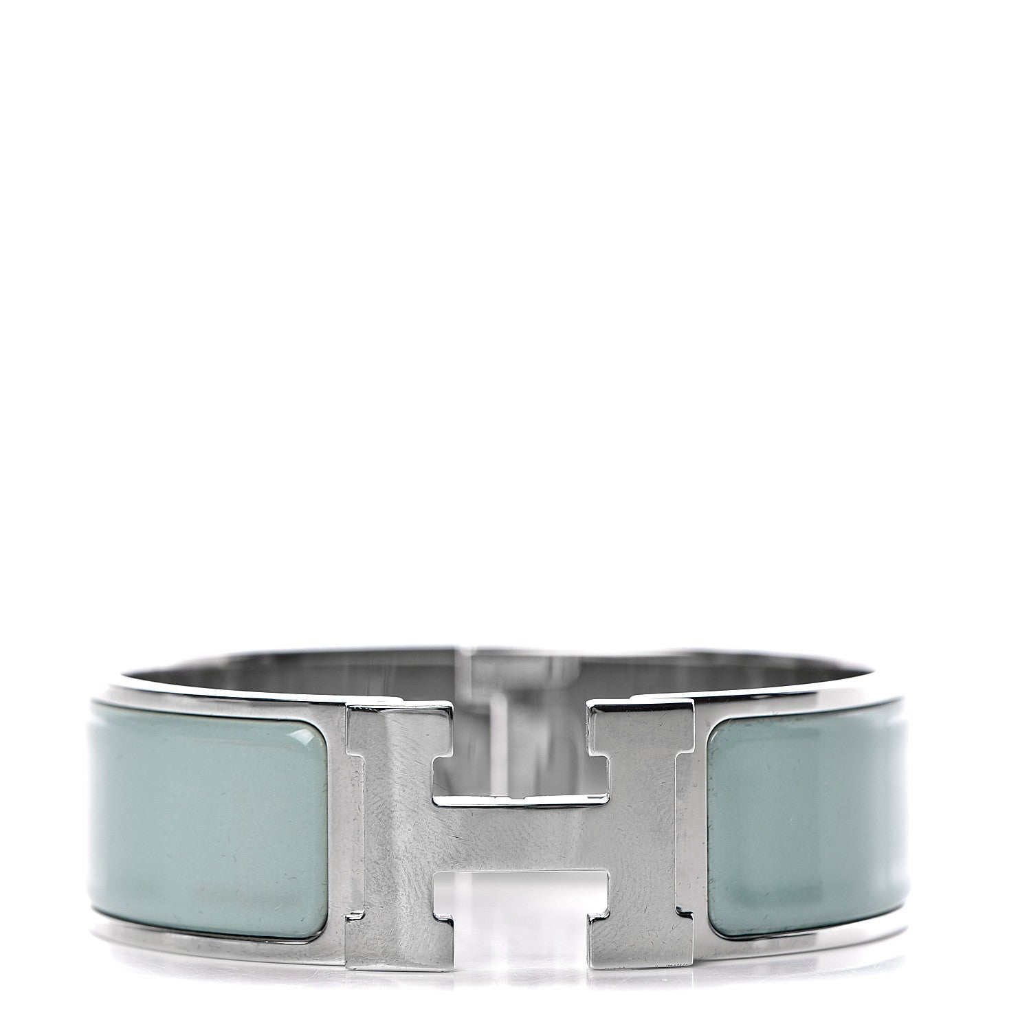 Hermes Enamel Wide Clic Clac H Bracelet GM Lagon 1 of 5