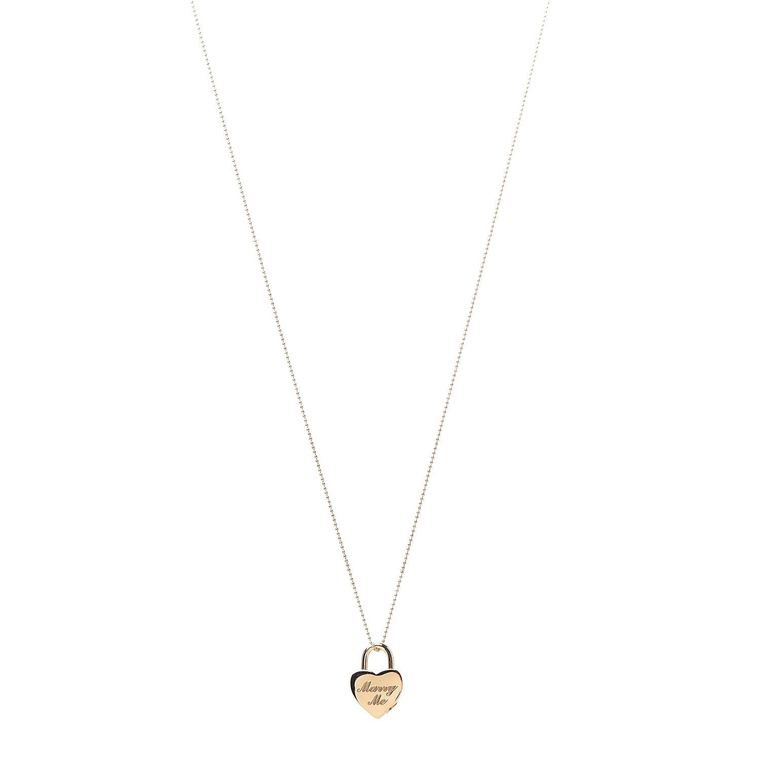 Tiffany 18K Yellow Gold Marry Me Heart Lock Pendant Necklace 1 of 10