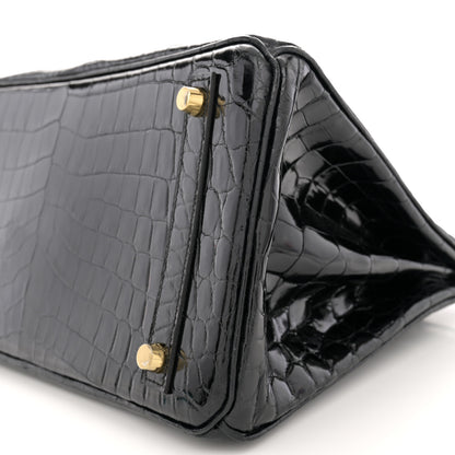 Hermes Shiny Niloticus Crocodile Birkin 30 Black 10 of 11