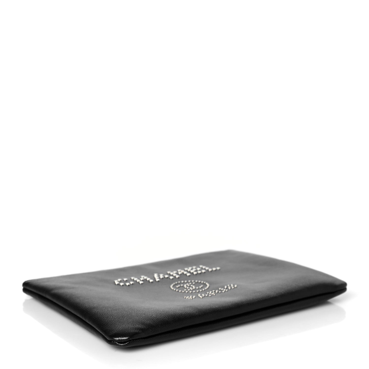 Chanel Caviar Studded Medium Deauville Pouch Black 4 of 9