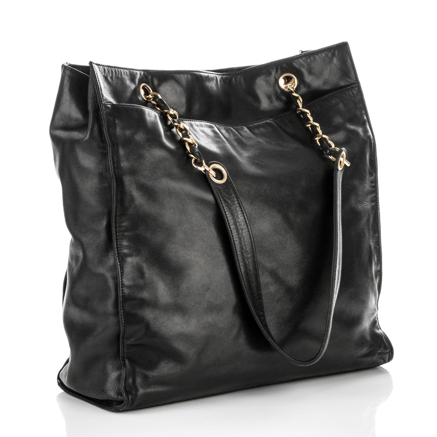 Chanel Lambskin CC Shopper Tote Black 3 of 6