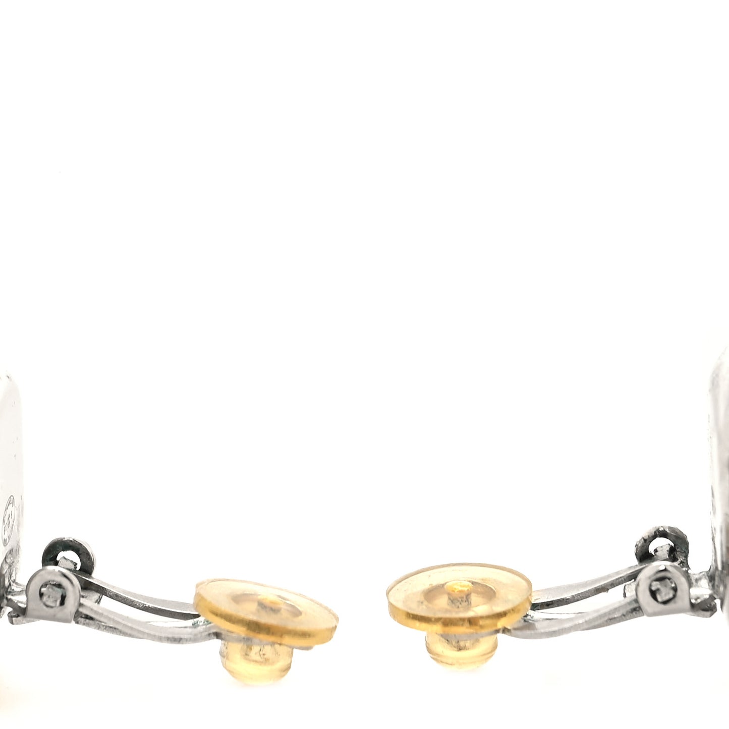 Crystal CC Clip On Earrings Silver Silver