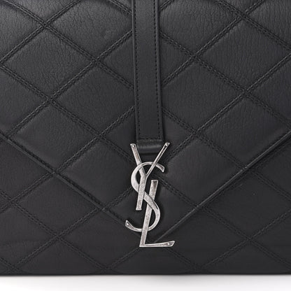 Saint Laurent Calfskin Matelasse Diamond Quilted Monogram Large College Bag Black 9 of 9