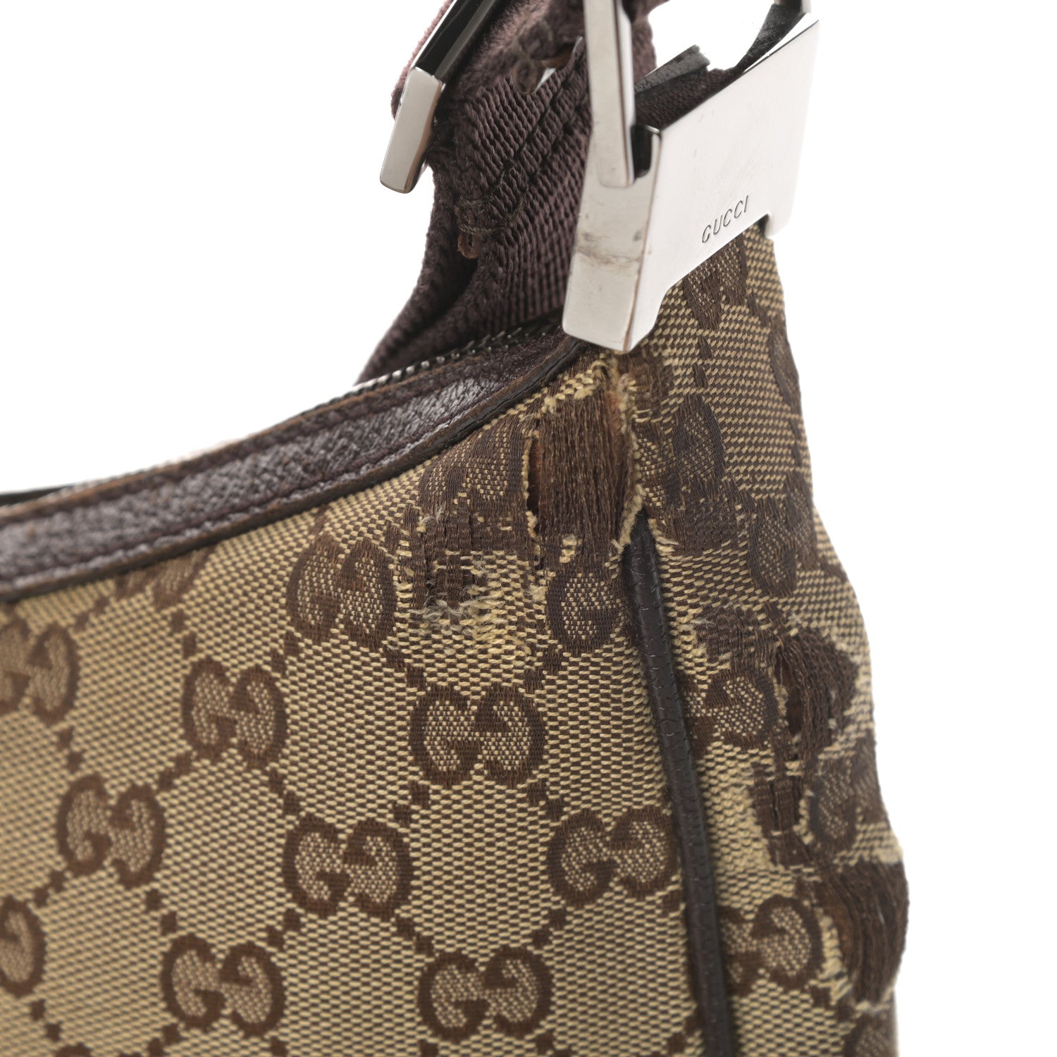 Gucci Monogram Medium Half Moon Hobo Dark Brown 15 of 16