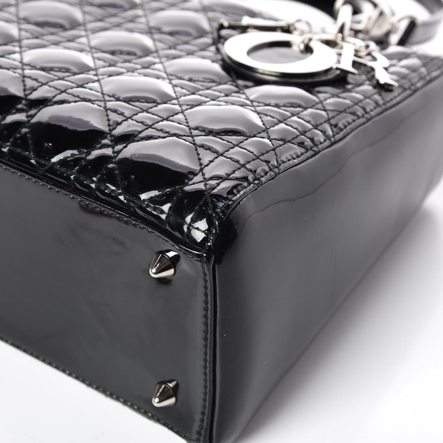 Patent Cannage Medium Lady Dior Black