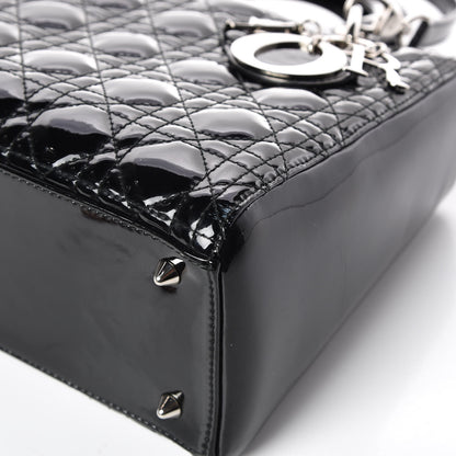 Christian Dior Patent Cannage Medium Lady Dior Black 10 of 13
