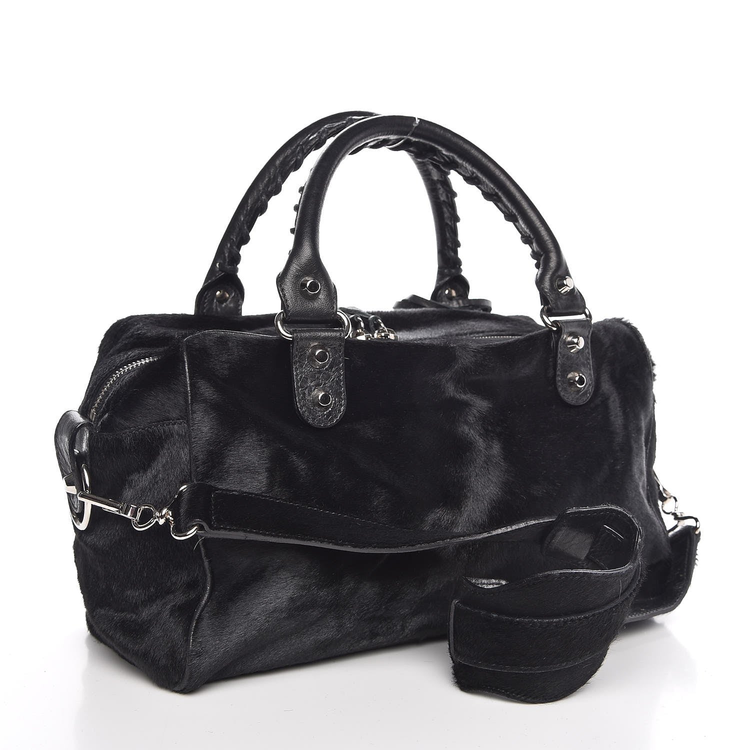 Balenciaga Chevre Pony Hair Classic Hardware Box Bag Black 4 of 12