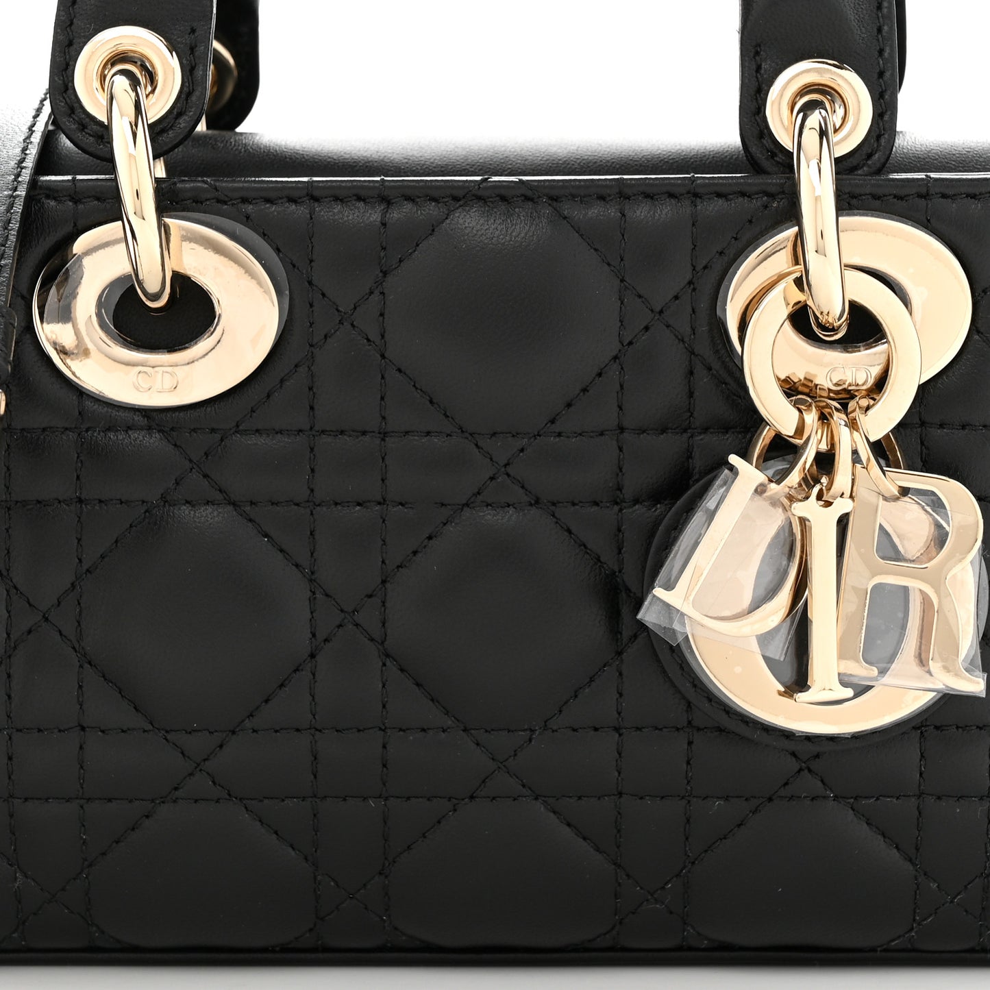 Lambskin Cannage Small Lady D-Joy Black