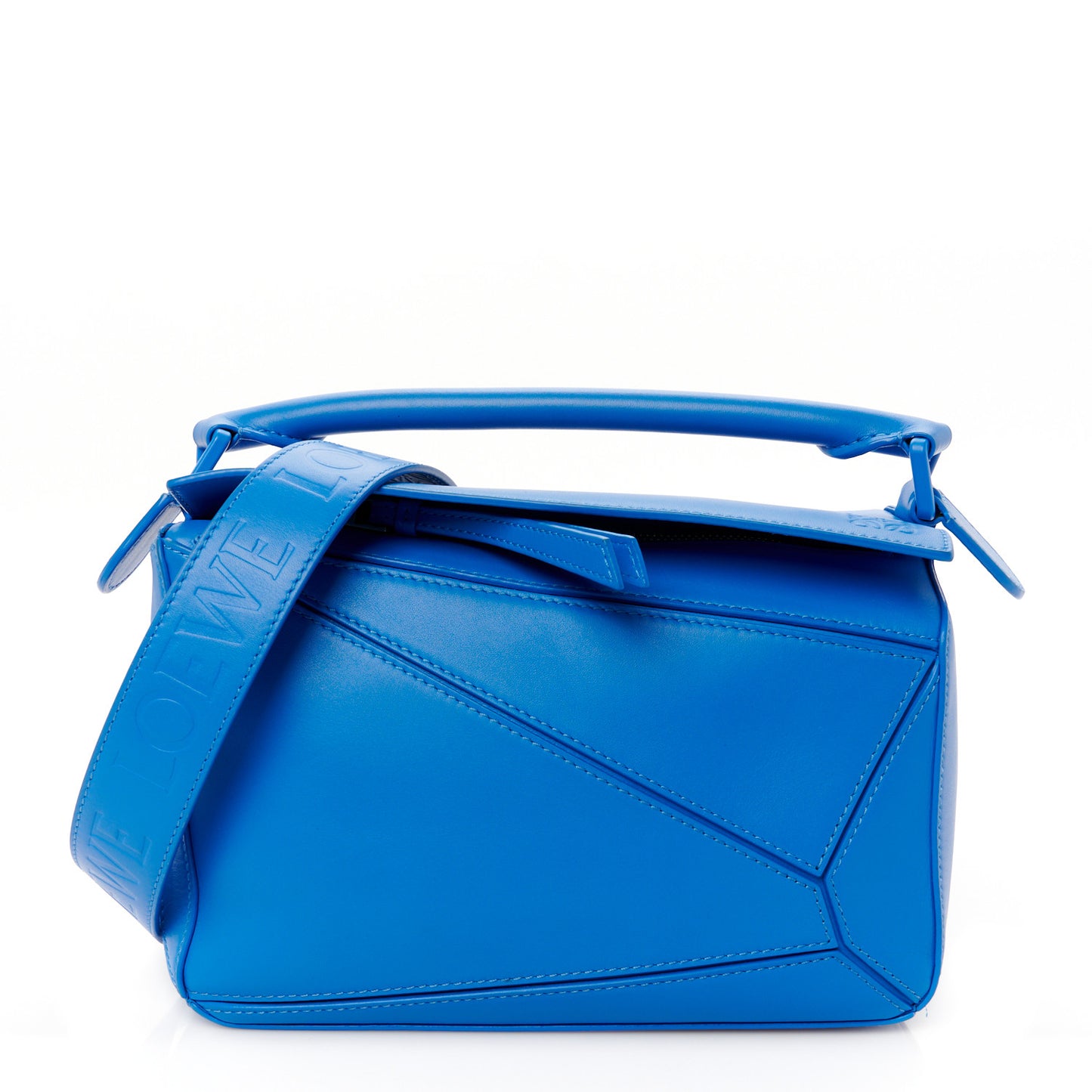 Satin Calfskin Small Puzzle Bag Scuba Blue