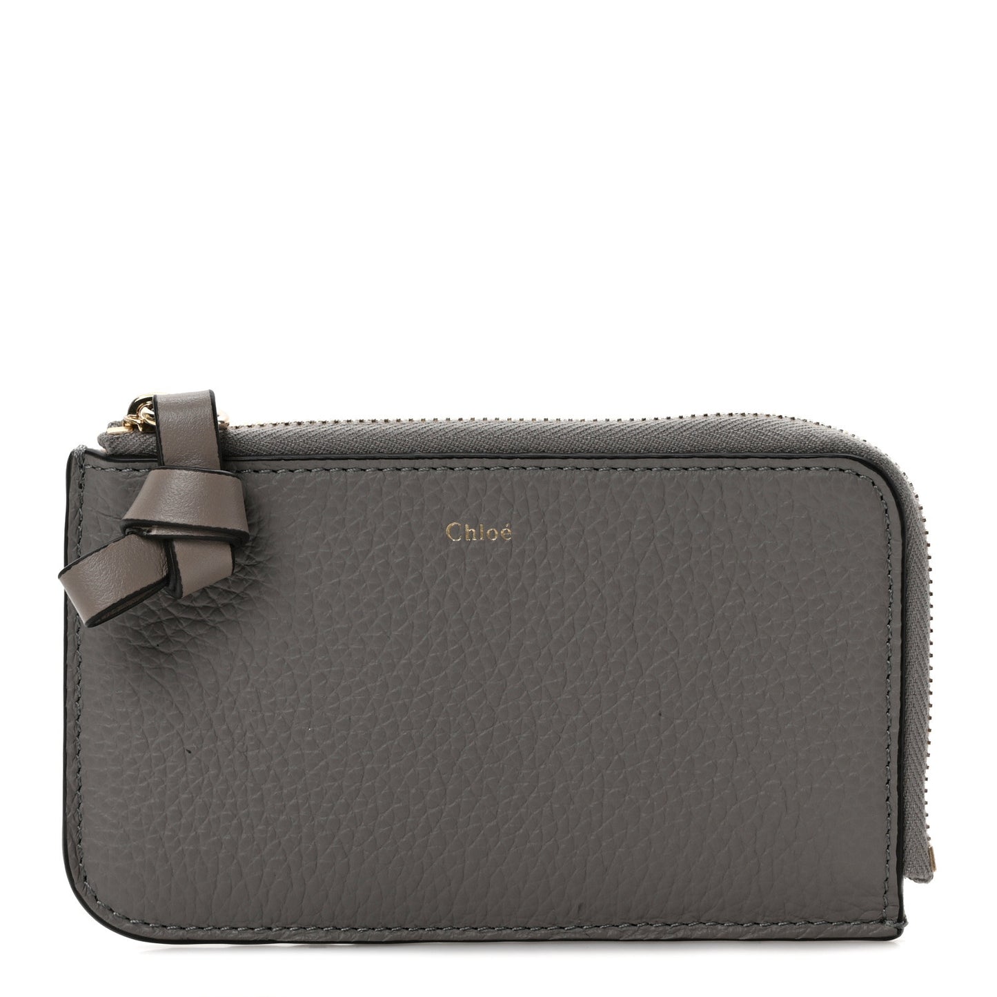 Calfskin Alphabet Purse Wallet Cashmere Grey
