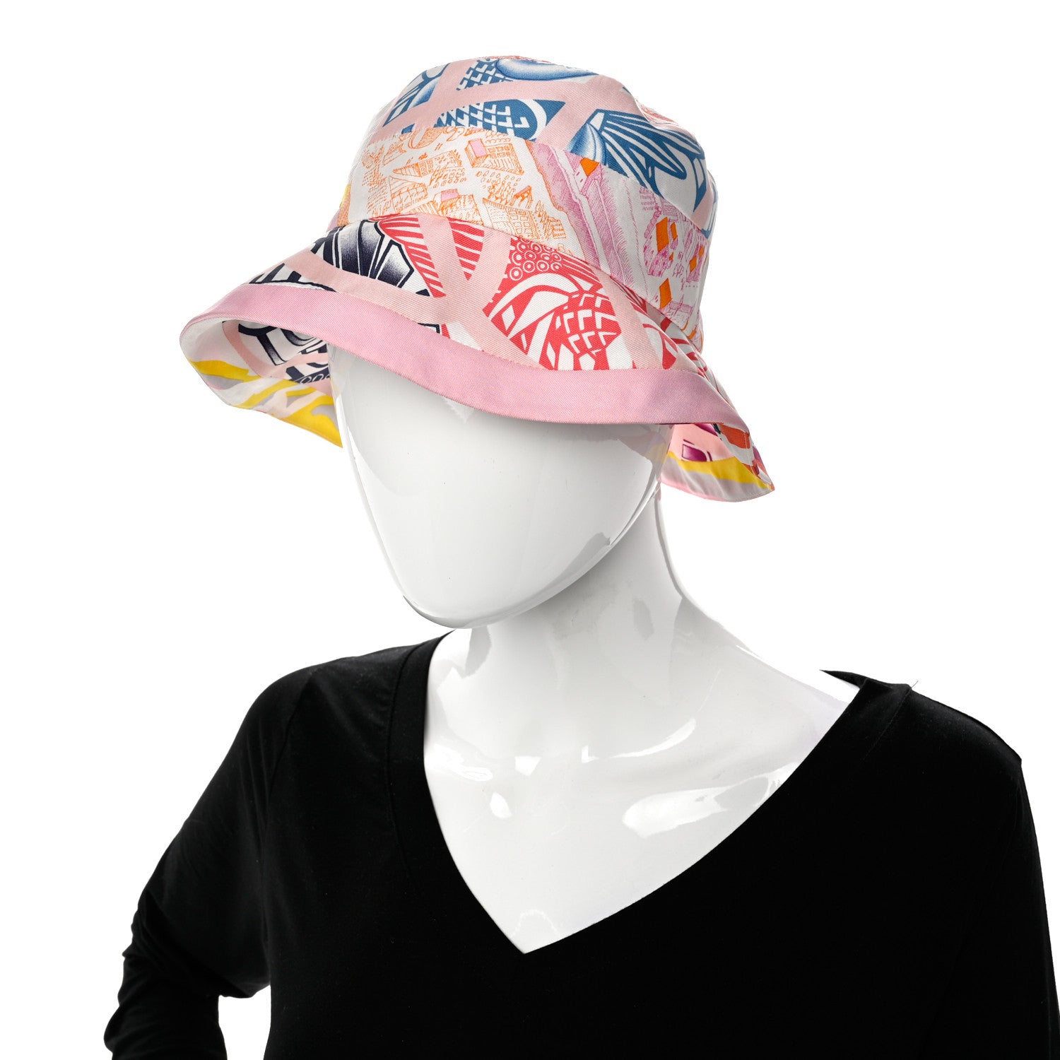 Hermes Silk Carla Patchwork Bucket Hat 57 2 of 8