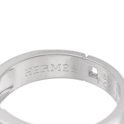 Hermes 18K White Gold Diamond H Ring 53 6.5 4 of 5