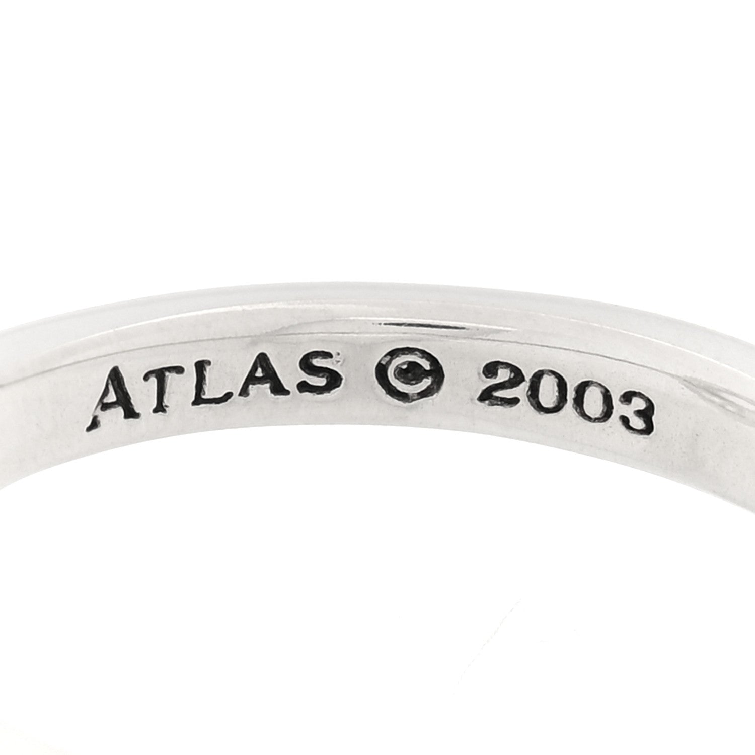 Tiffany Sterling Silver Atlas Round Medallion Ring 53 6.5 5 of 6