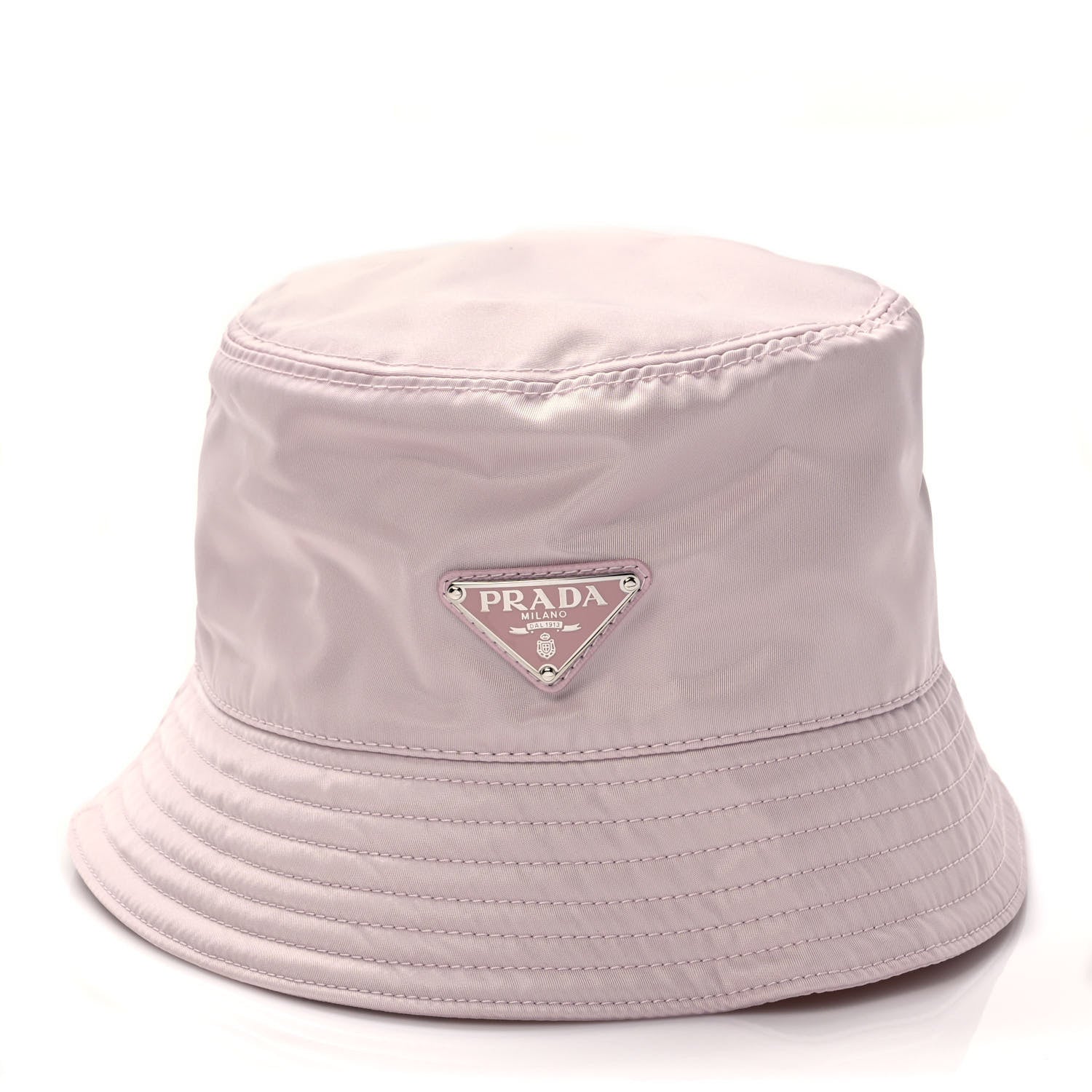 Prada Re-Nylon Metal Triangle Logo Womens Bucket Hat S Alabastro 3 of 6