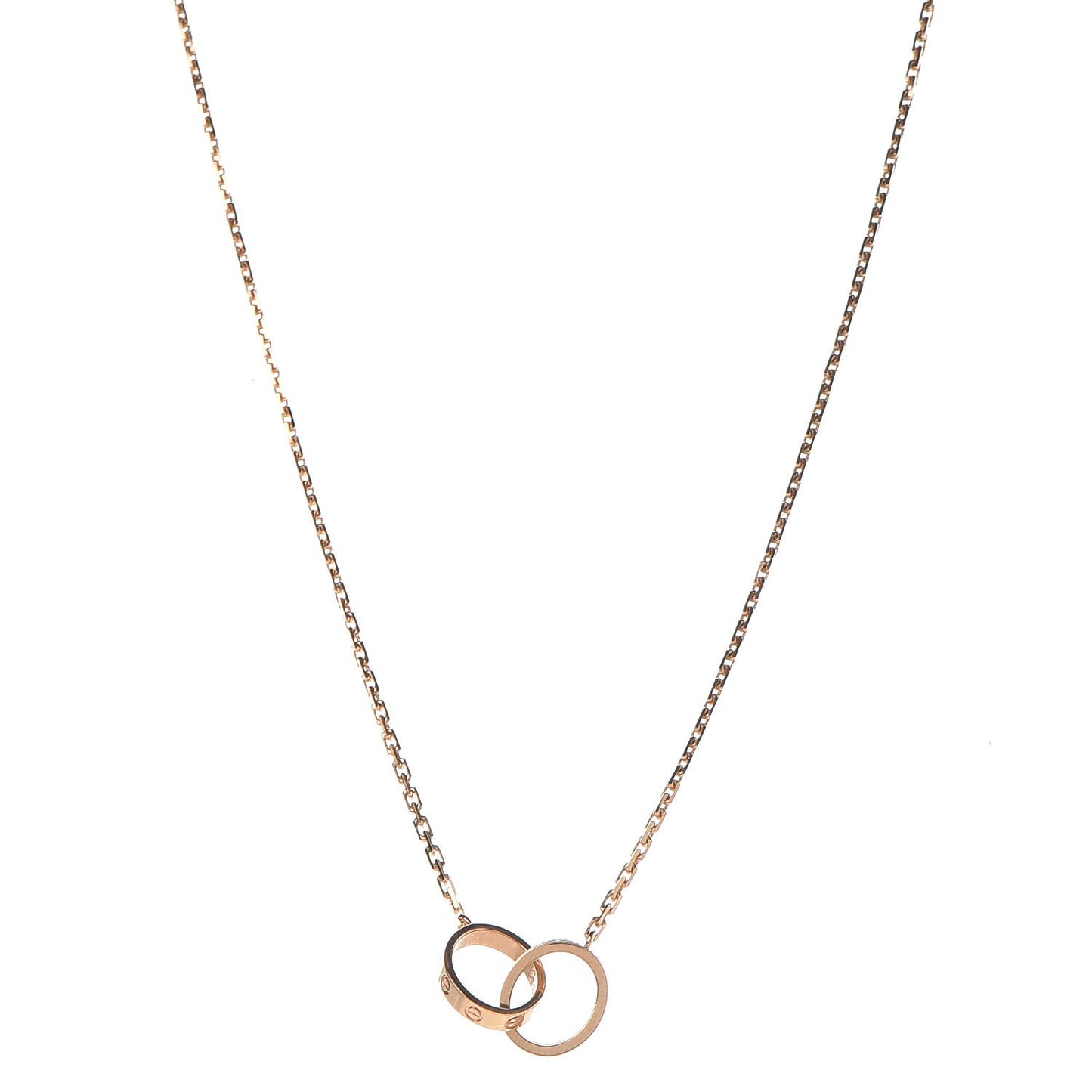 18K Pink Gold Diamond Interlocking LOVE Necklace