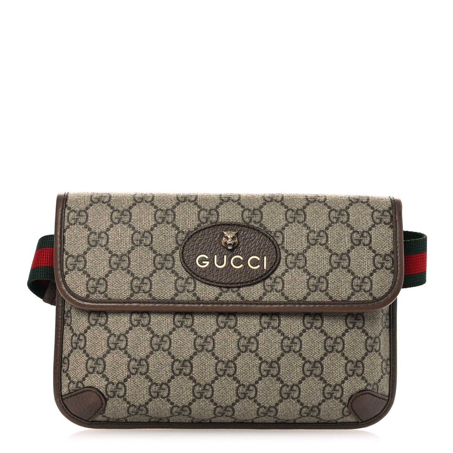 GG Supreme Monogram Neo Vintage Web Belt Bag Brown