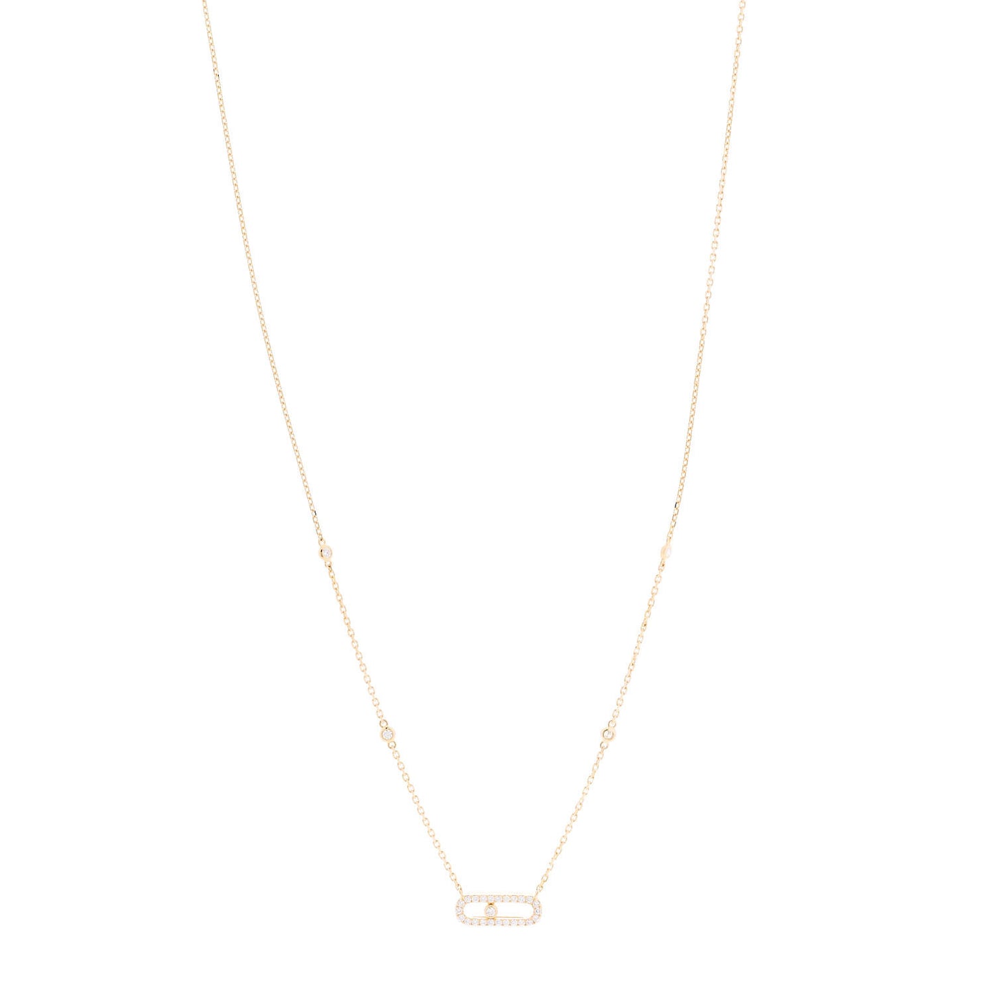 18K Yellow Gold Diamond Move Uno Pave Necklace