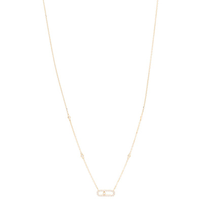 Messika 18K Yellow Gold Diamond Move Uno Pave Necklace 1 of 7