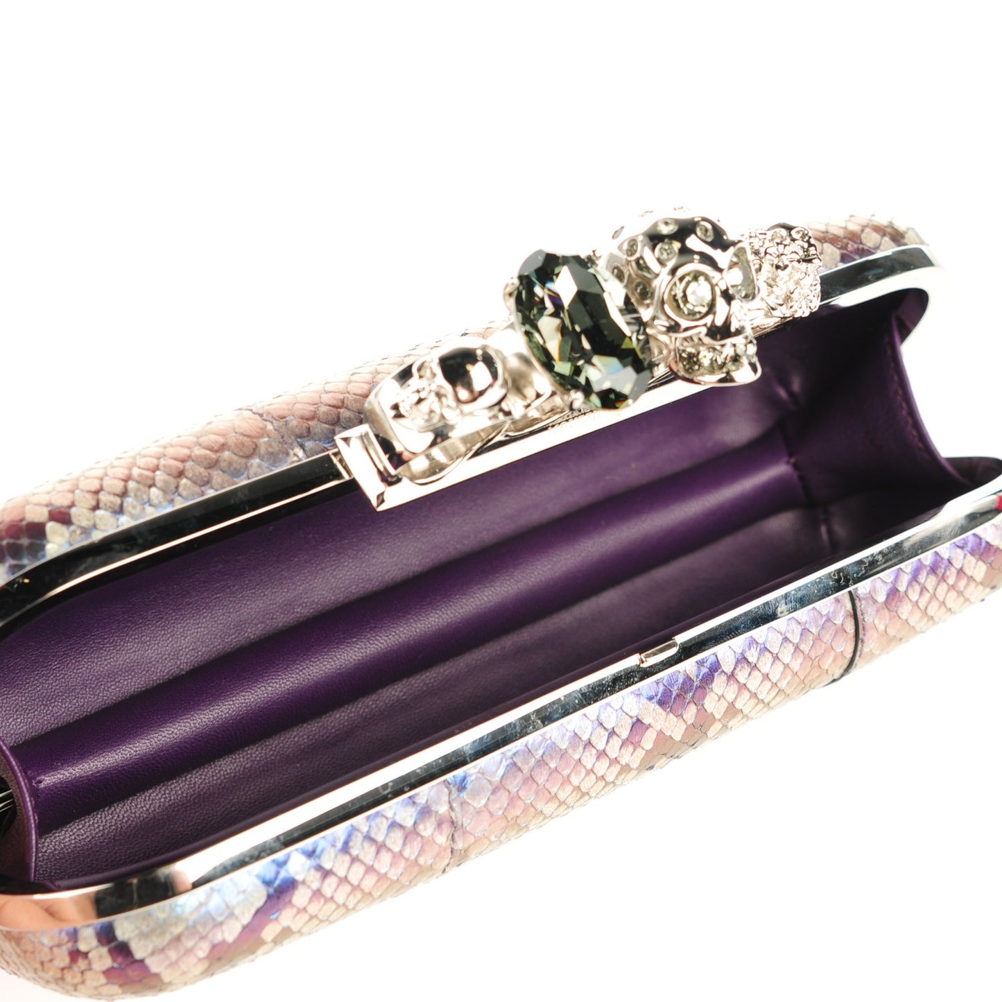 Python Knuckle Box Clutch Brown