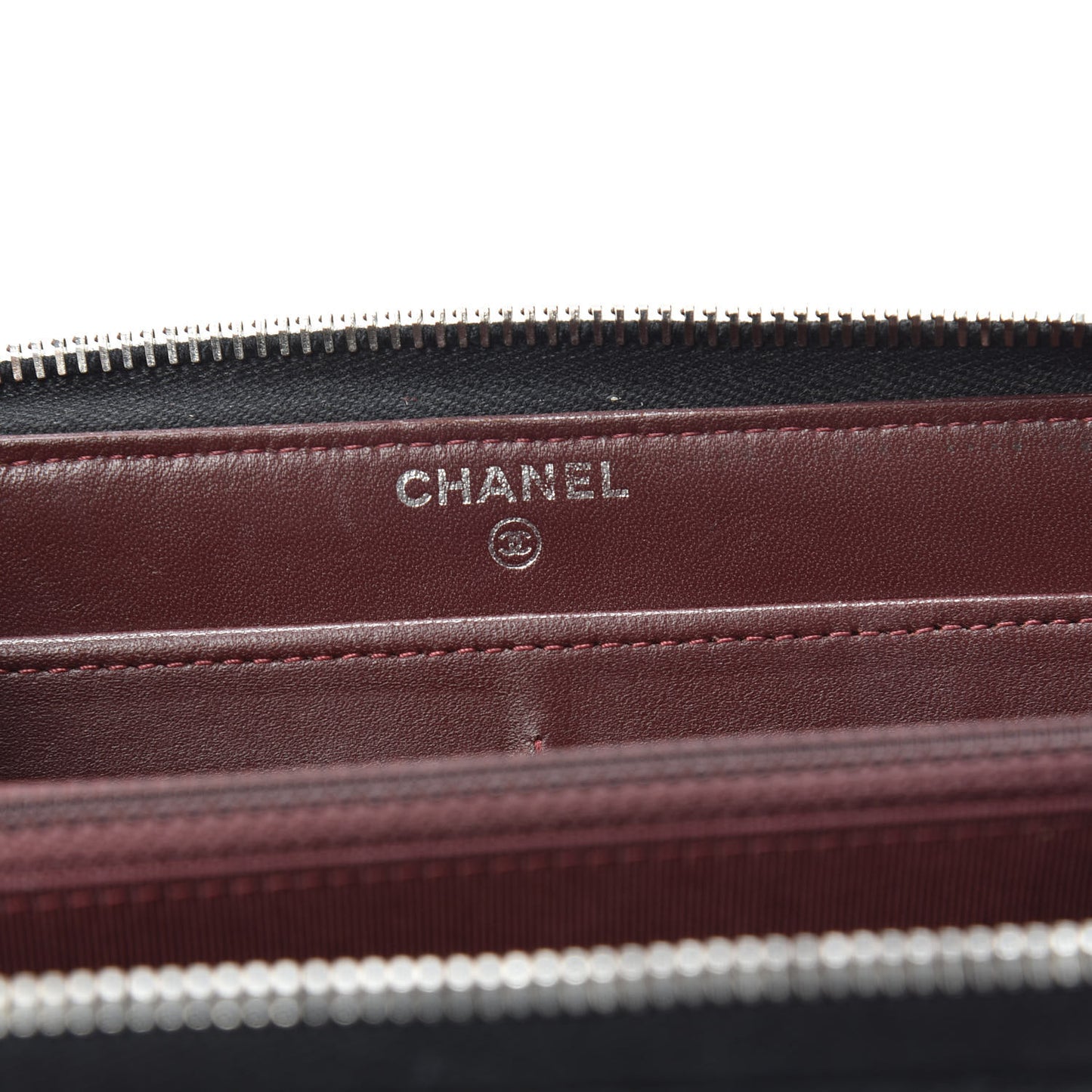 Lambskin Quilted Large Gusset Zip Around Wallet Black