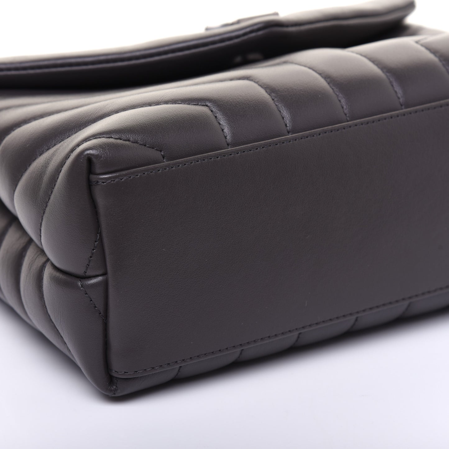 Calfskin Y Quilted Monogram Small Loulou Chain Satchel Asphalt