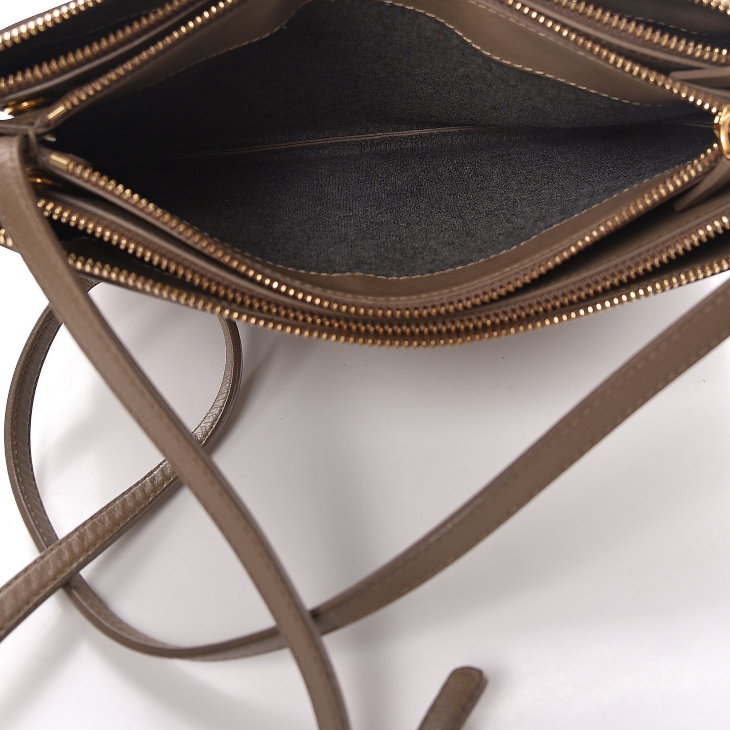 Lambskin Large Trio Crossbody Bag Taupe