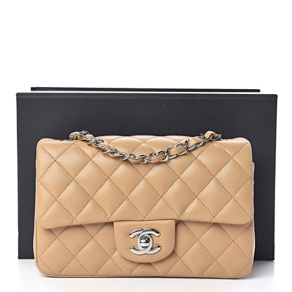 Chanel Lambskin Quilted Mini Rectangular Flap Beige 11 of 11