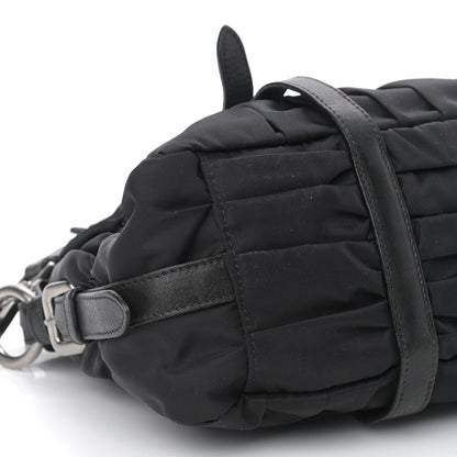 Prada Tessuto Nylon Nappa Braided Gaufre Shoulder Bag Black 7 of 8