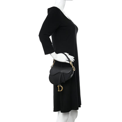 Christian Dior Grained Calfskin Mini Saddle Bag Black 2 of 11