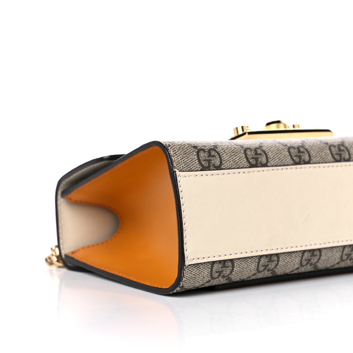 GG Supreme Monogram Calfskin Small Padlock Shoulder Bag Beige Mystic White Sun Oil