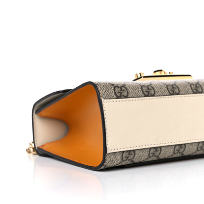 Gucci GG Supreme Monogram Calfskin Small Padlock Shoulder Bag Beige Mystic White Sun Oil 8 of 10