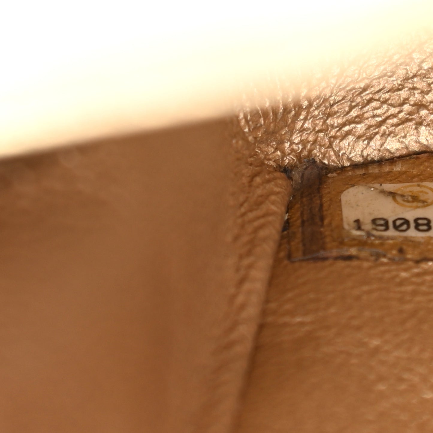Metallic Lambskin Quilted Side Stitch Mini Rectangular Flap Gold