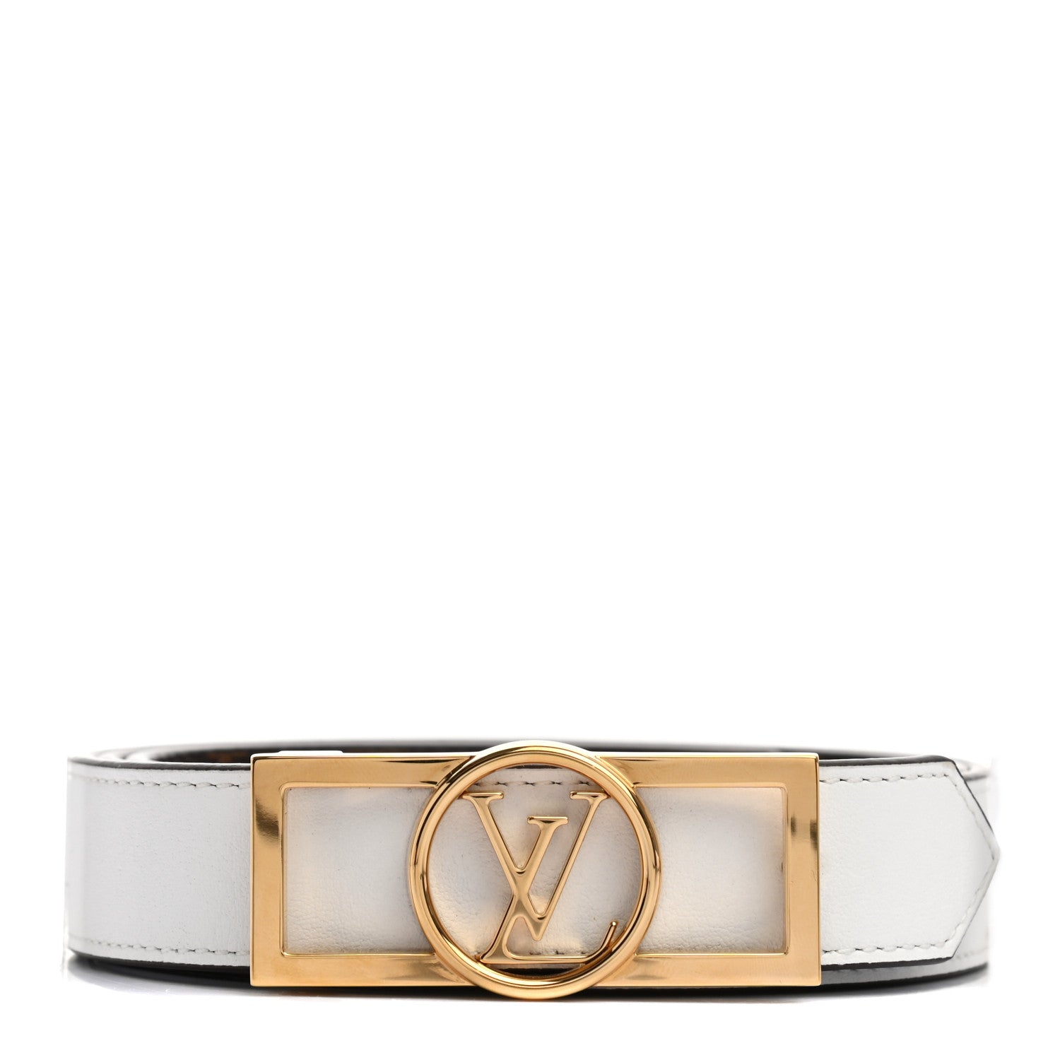 Louis Vuitton Monogram Dauphine 25mm Reversible Belt 85 34 Cream 4 of 7