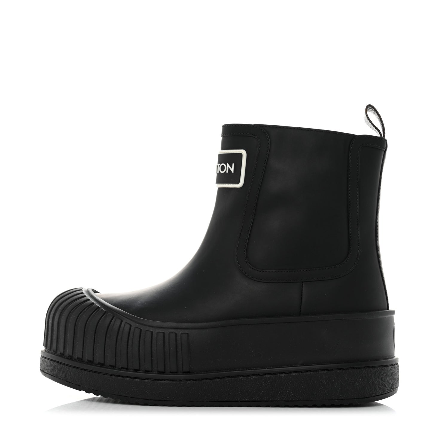 Calfskin Polar Flat Ankle Boots 37 Black