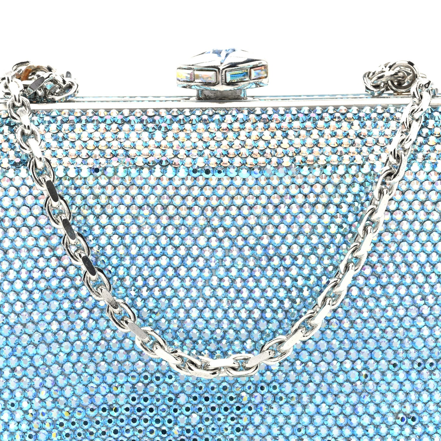 Judith Leiber Swarovski Crystal Minaudiere Clutch Blue 7 of 9