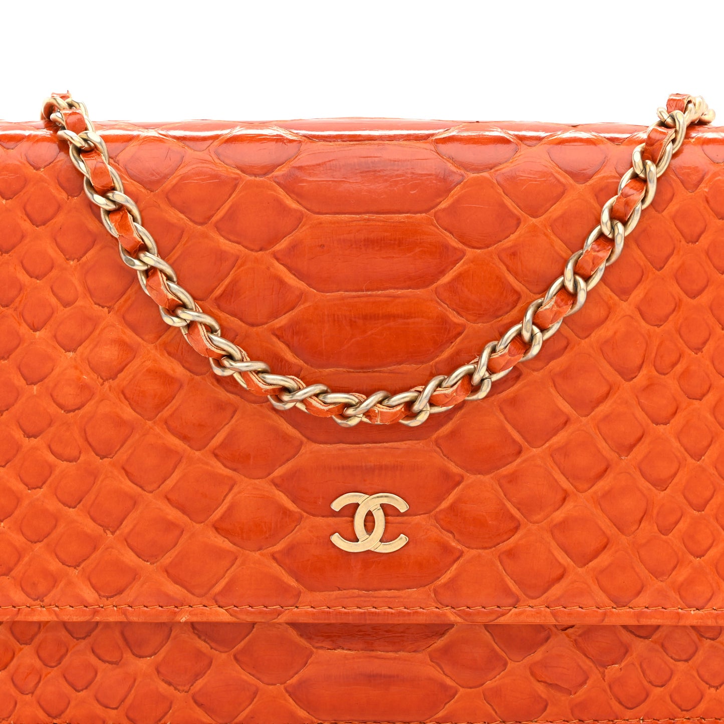Snakeskin Wallet On Chain WOC Orange