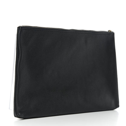 Gucci Pebbled Calfskin Large Logo Portfolio Clutch Black 2 of 8