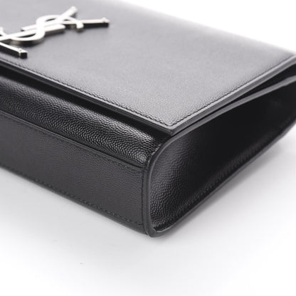 Saint Laurent Grain De Poudre Medium Classic Monogram Kate Satchel Black 6 of 7