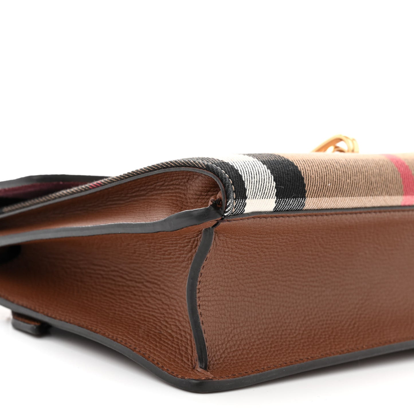 Derby Calfskin House Check Small Macken Crossbody Bag Tan