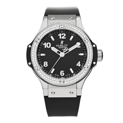 Hublot Stainless Steel Rubber Diamond Pave Bezel 38mm Big Bang Quartz Watch Black 361.SX.1270.RX.1104 1 of 4