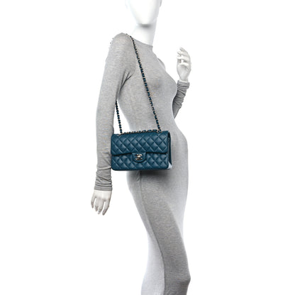 Chanel Lambskin Quilted Small Double Flap Dark Turqoise 2 of 12