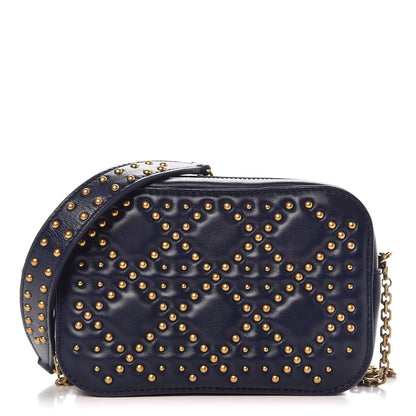 Christian Dior Lambskin Cannage Studded Lady Dior Camera Case Pouch Blue 1 of 7