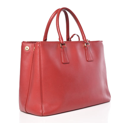 Prada Saffiano Lux Large Galleria Double Zip Tote Fuoco 3 of 17